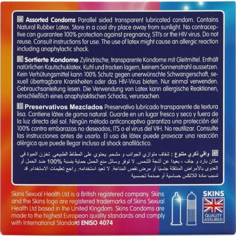 SKINS - PACK OF 4 ASSORTED PREMIUM CONDOMS