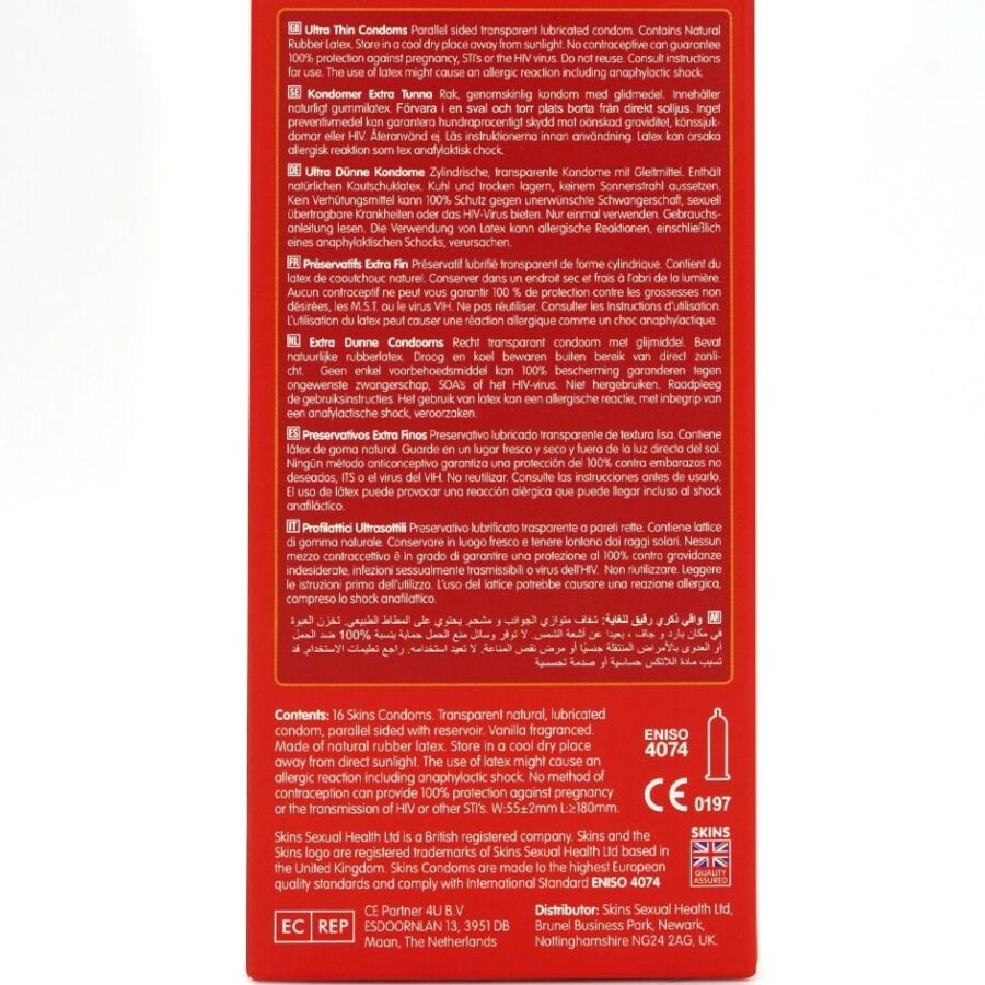 SKINS - PACK OF 16 PREMIUM ULTRA THIN CONDOMS