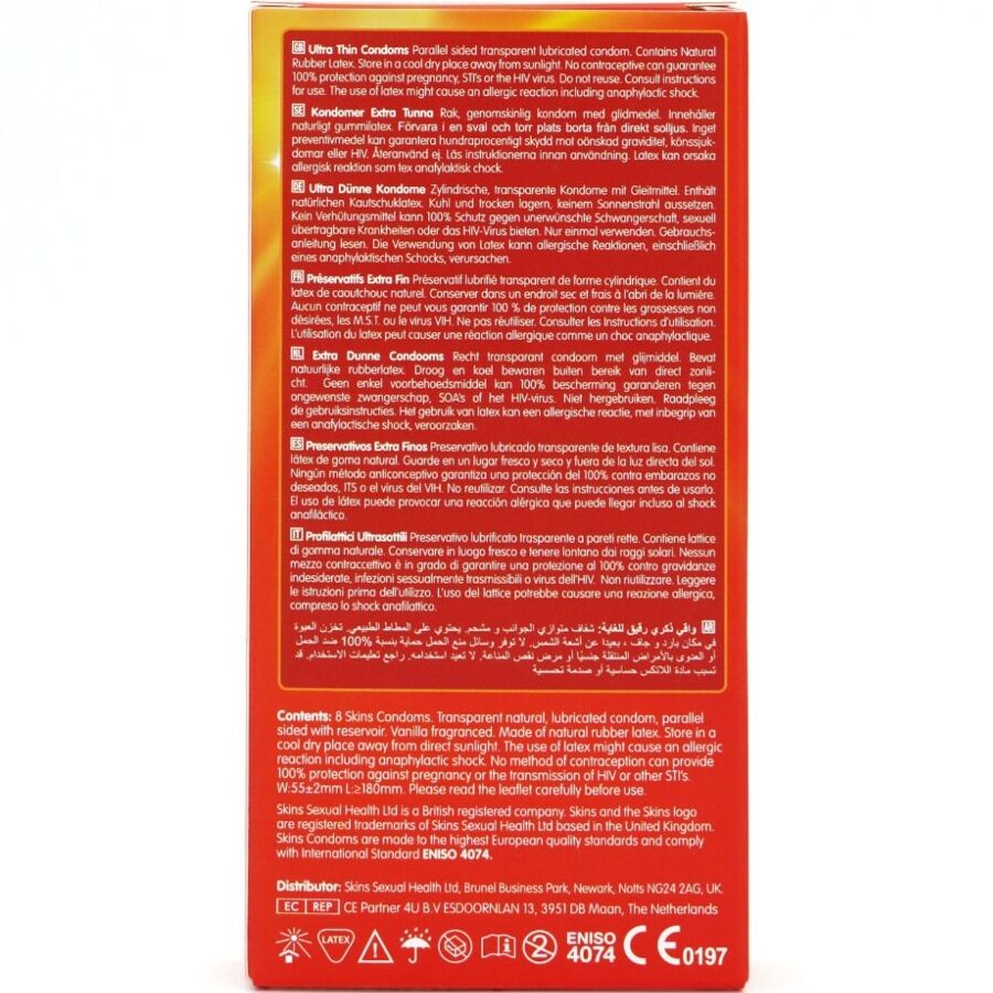 SKINS - PACK OF 8 PREMIUM ULTRA THIN CONDOMS