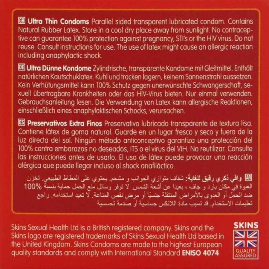 SKINS - PACK OF 4 PREMIUM ULTRA THIN CONDOMS