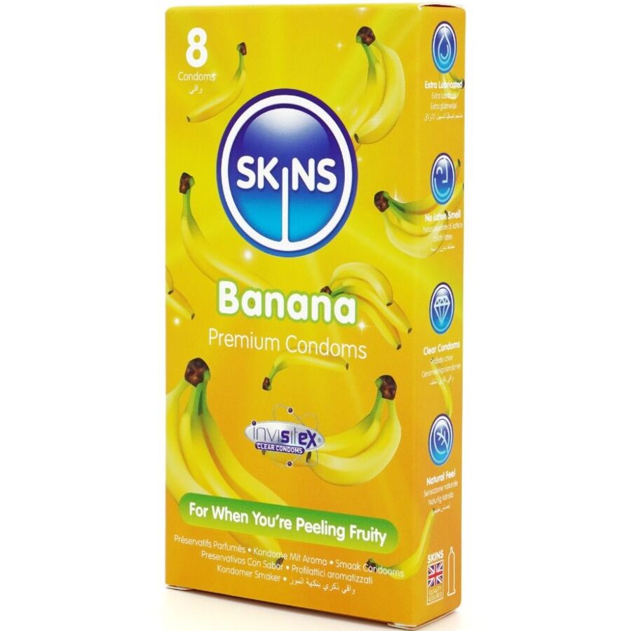 SKINS - PACK OF 8 PREMIUM BANANA CONDOMS