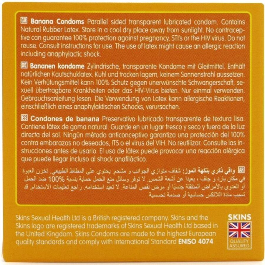 SKINS - PACK OF 4 PREMIUM BANANA CONDOMS