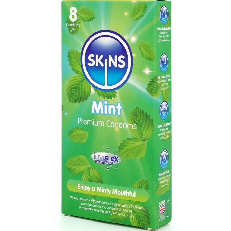 SKINS - PACK OF 8 PREMIUM MINT CONDOMS