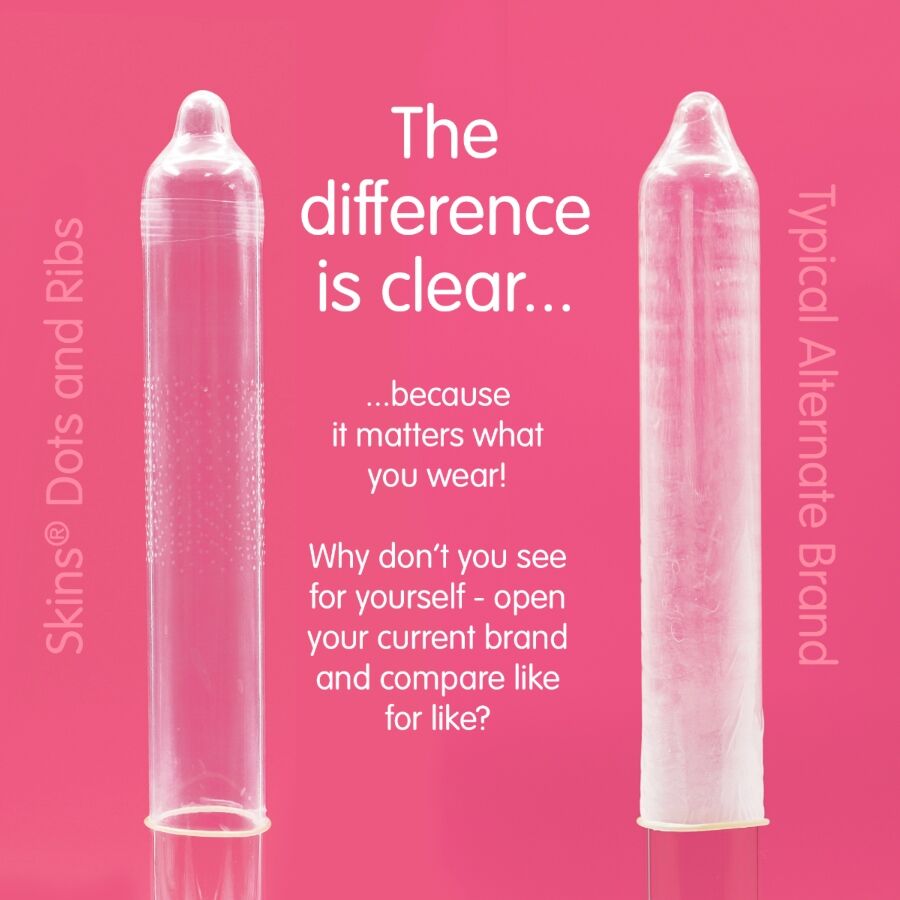 SKINS - PACK OF 16 PREMIUM DOTS &amp; RIBS CONDOMS