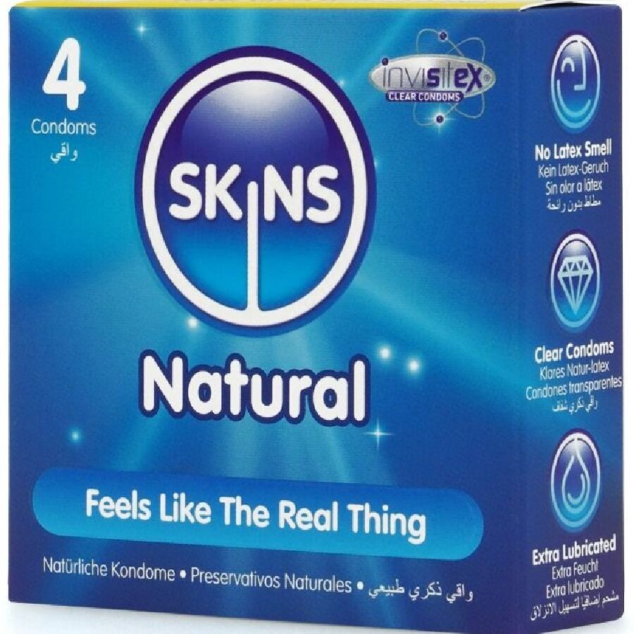 SKINS - PACK OF 4 PREMIUM NATURAL CONDOMS