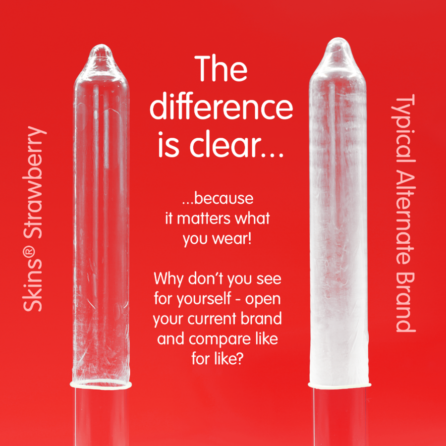 SKINS - PACK OF 8 PREMIUM STRAWBERRY CONDOMS