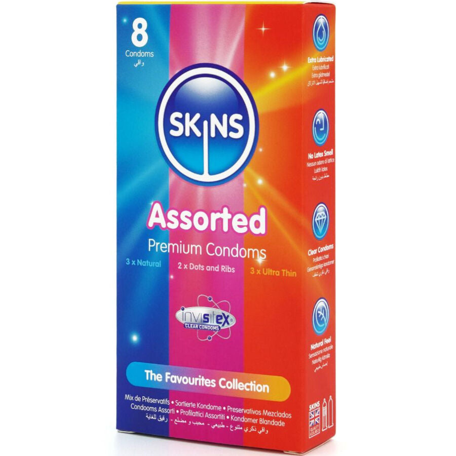 SKINS - PACK OF 8 ASSORTED PREMIUM CONDOMS