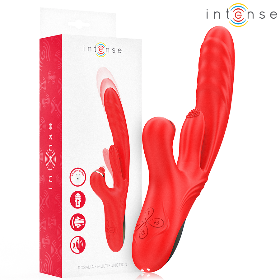 INTENSE - ROSALIA VIBRATEUR MULTIFONCTION 3 EN 1 ROUGE