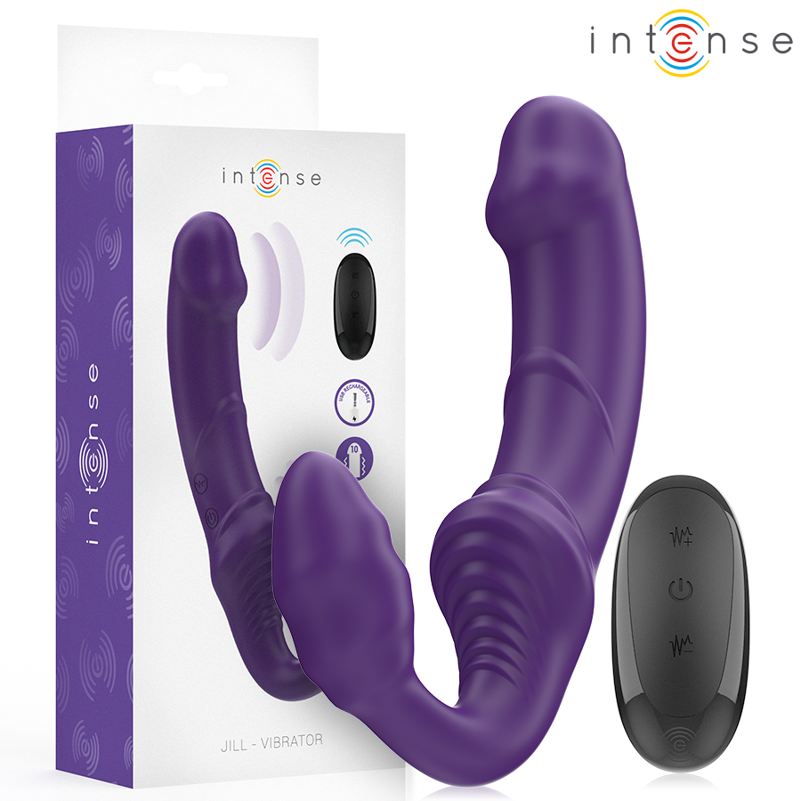 INTENSE - JILL DOUBLE VIBRATEUR 20 CM VIOLET TÉLÉCOMMANDE