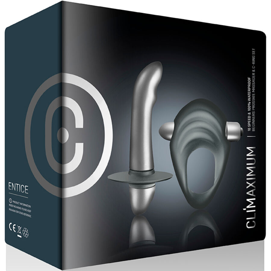 CLIMAXIMUM - ENTICE KIT: PENIS RING + PROSTATE VIBRATOR FOR BEGINNERS