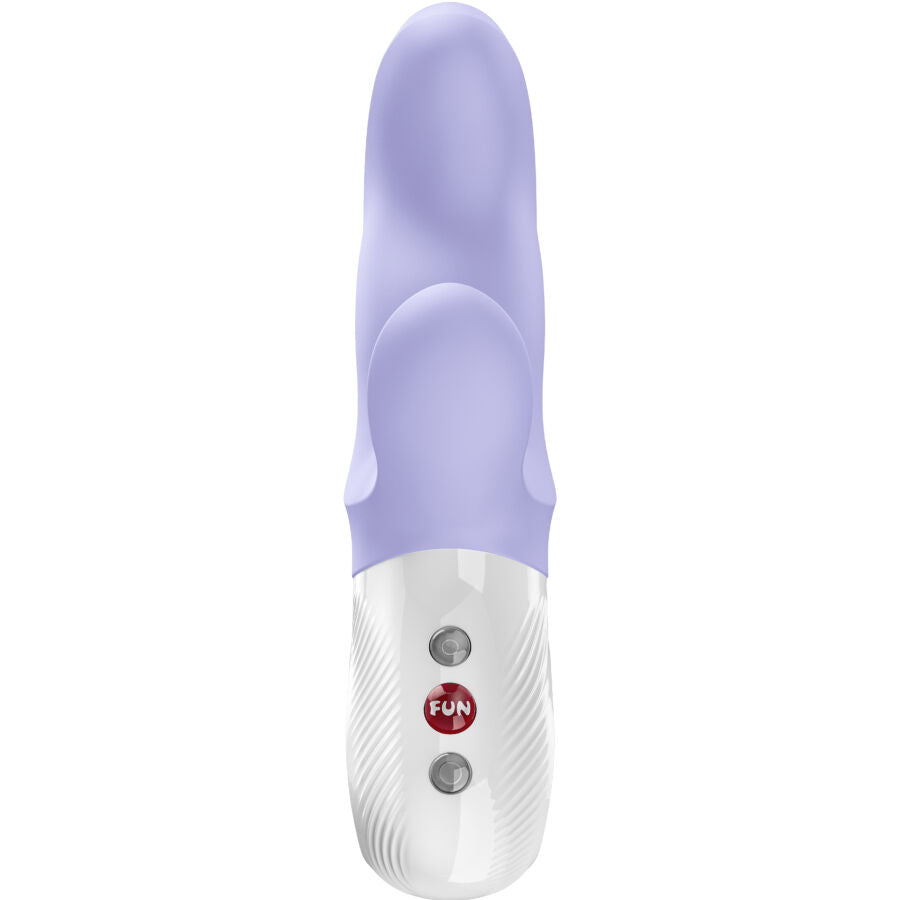 Rabbit Miss Bi violet lilas de Fun Factory vu de face, trois boutons de réglage