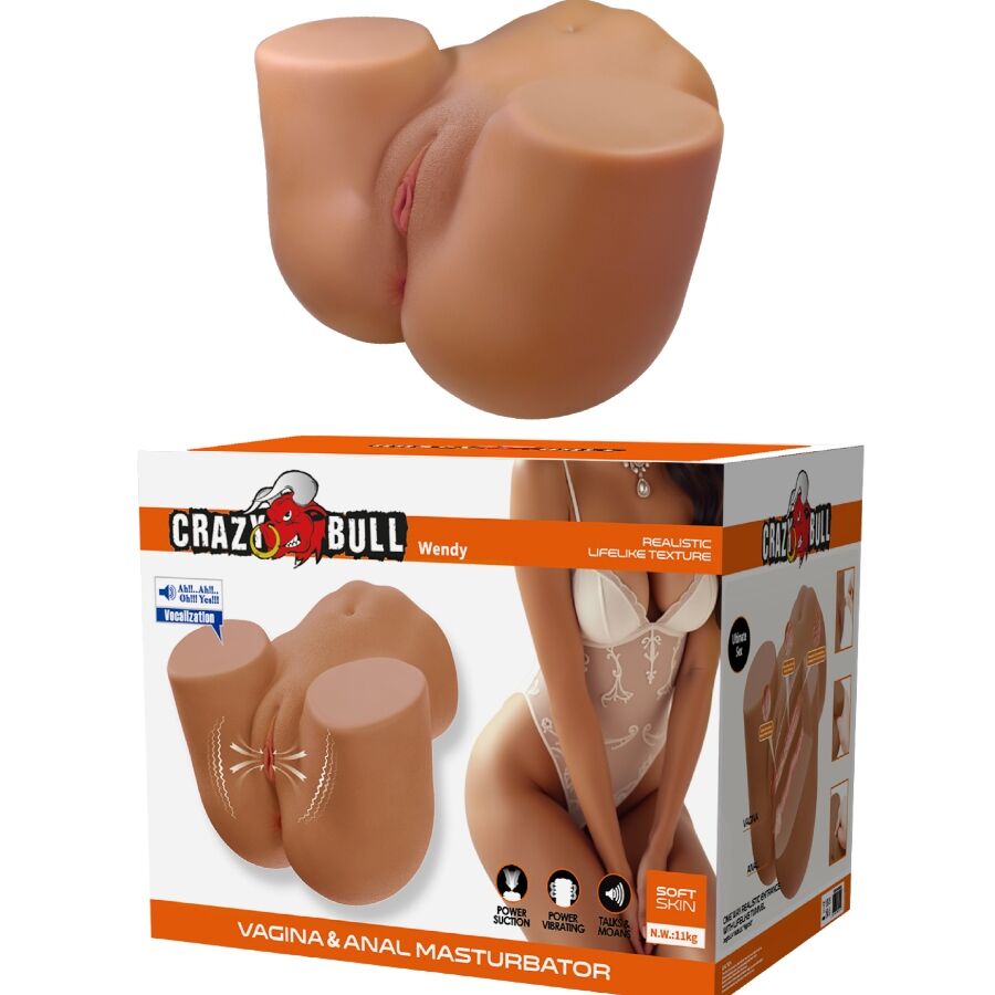 CRAZY BULL - WENDY VIBRATOR AND REALISTIC FEMALE BULL'S 11KG TUMBLER