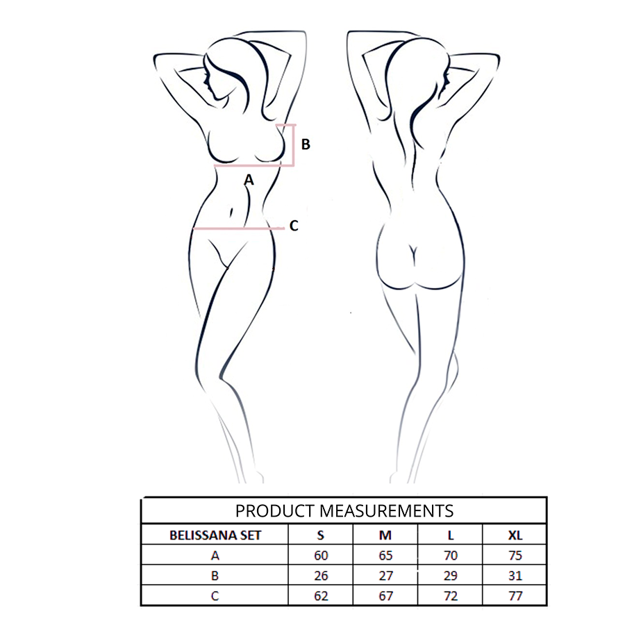 PASSION - BELISSANA BLACK BRA + THONG SET S/M