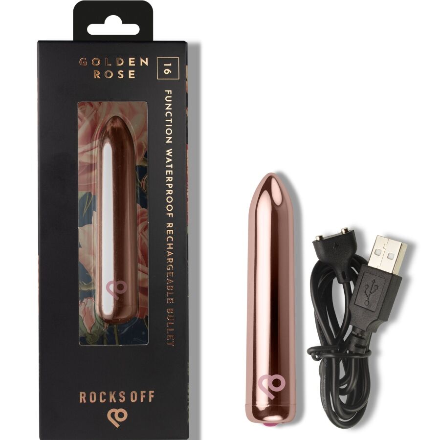 ROCKS-OFF - RECHARGEABLE VIBRATING BALL, ROSE GOLD