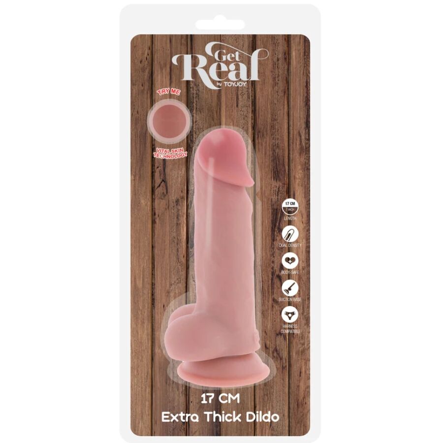 GET REAL - LUXURY REALISTIC PENIS WITH EXTRA THICK 17CM TESTICLES