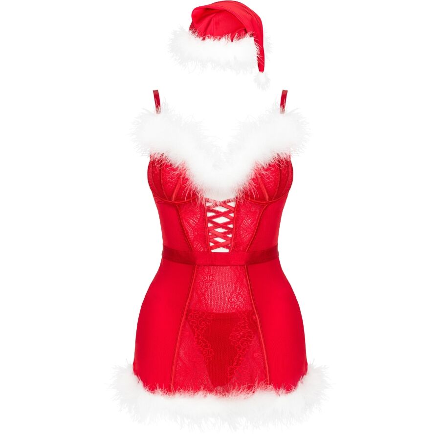 LIVCO CORSETTI FASHION - AGETHE LC 90607 SHIRT + Thong + CHRISTMAS HAT L/XL