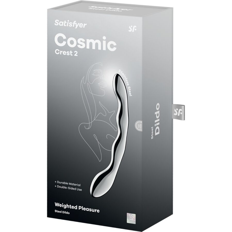 SATISFYER - COSMIC CREST 2 DOUBLE STAINLESS STEEL DILDO