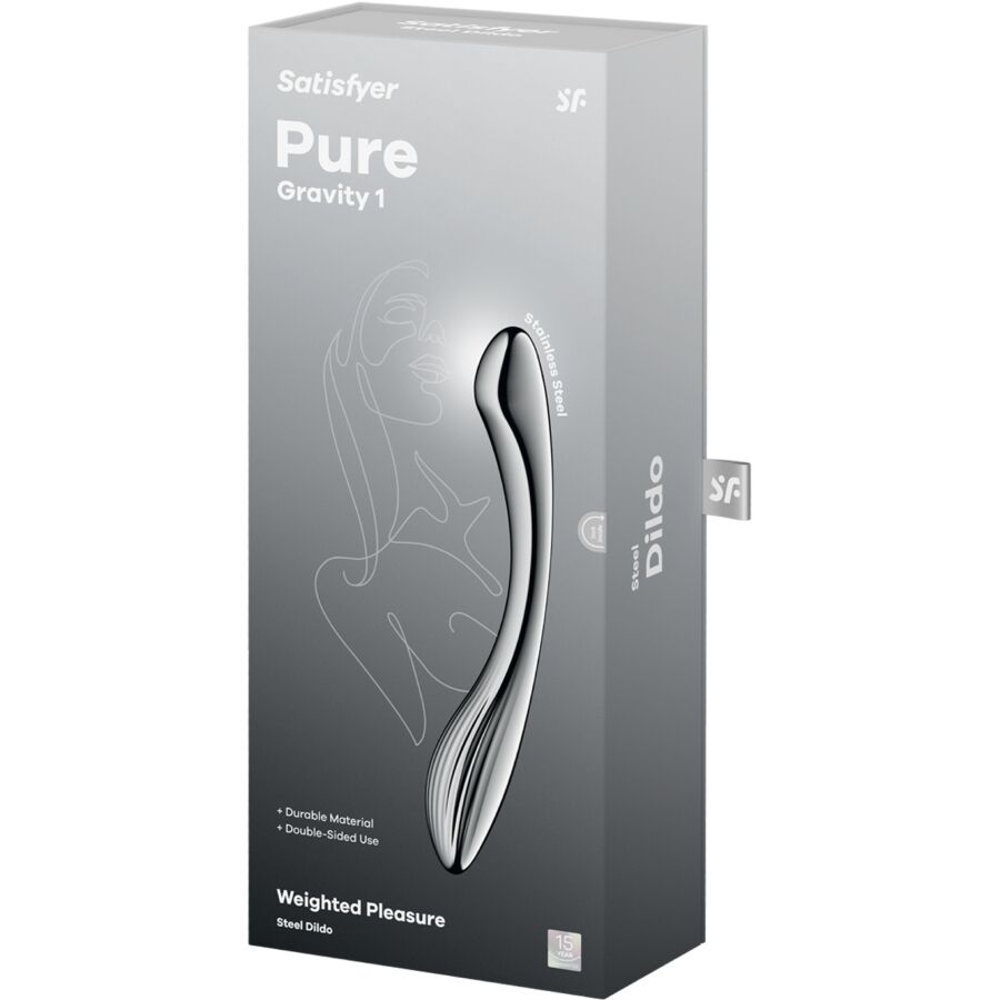 SATISFYER - PURE GRAVITY 1 DOUBLE-ENDED STAINLESS STEEL DILDO