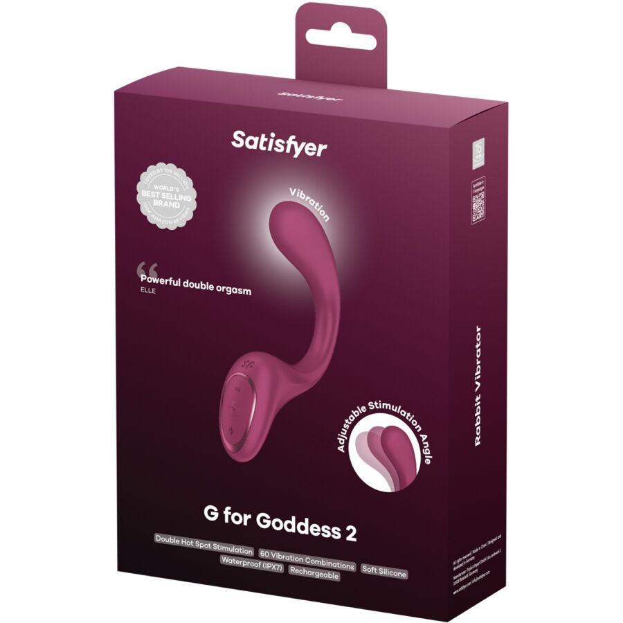 SATISFYER - G FOR GODDESS 2 BOTTLE VIBRATOR RABBIT BURGUNDY