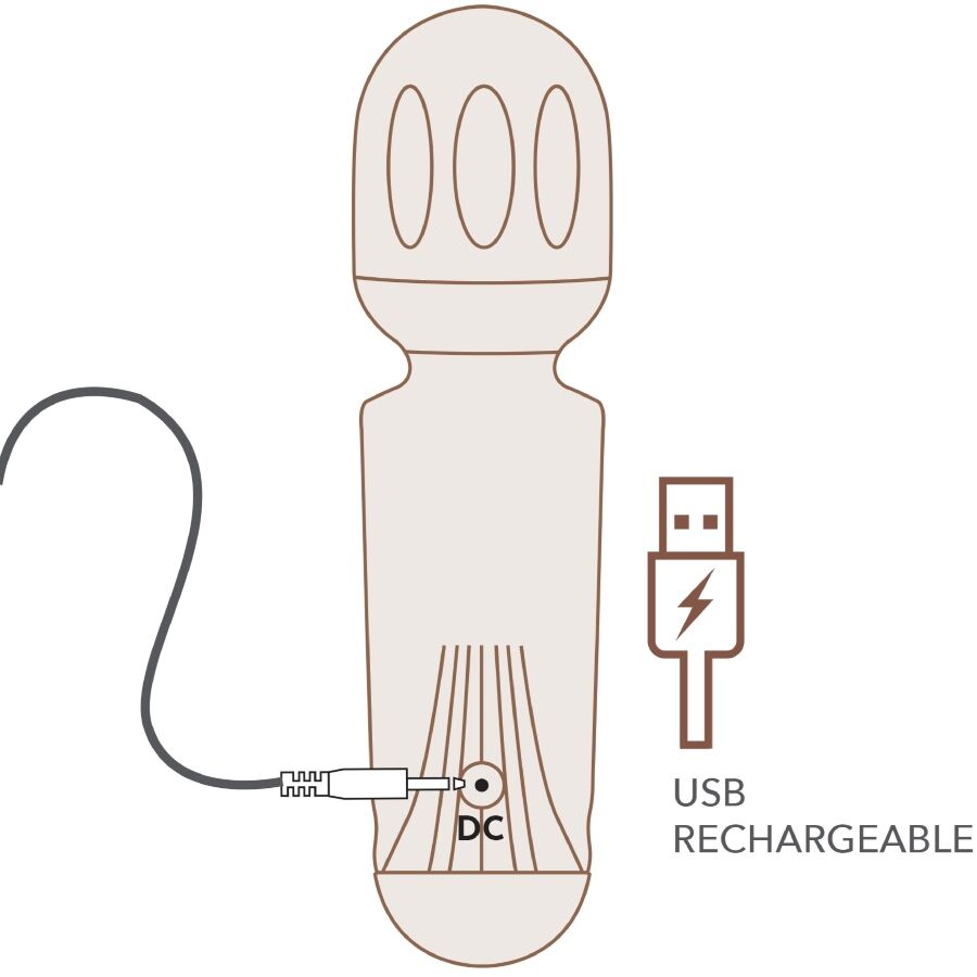 ROCKS-OFF - MINI RECHARGEABLE BAGUETTE 16 FUNCTIONS BLACK TULIP