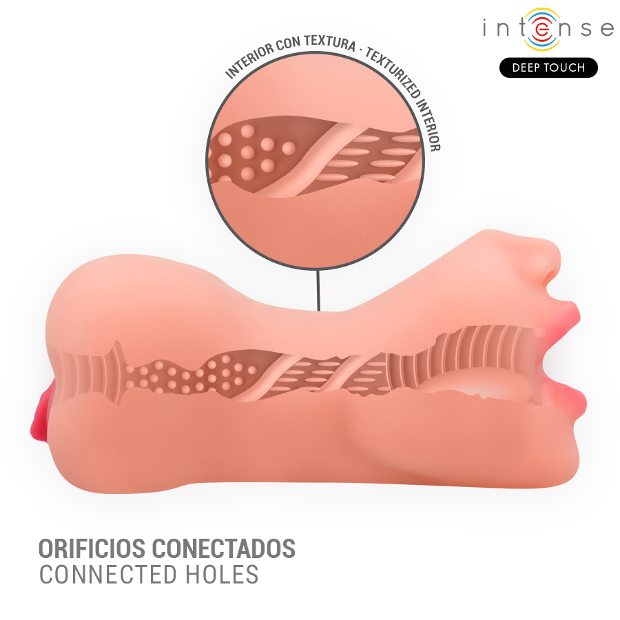 INTENSE DEEP TOUCH - RILEY DUAL MOUTH AND VAGINA MASTURBATOR