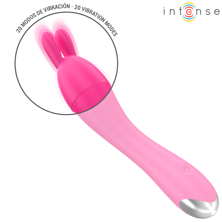 INTENSE - EXPENSIVE VIBRATOR WITH 20 MOTION MODES AND INTERCHANGEABLE TOPS