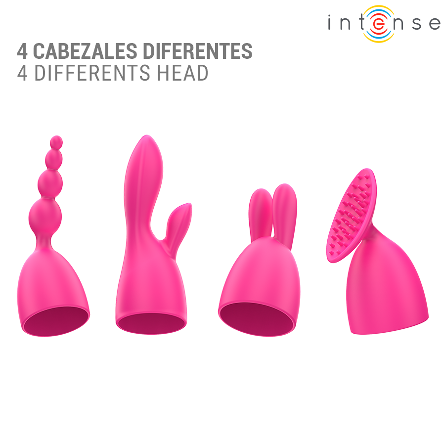 INTENSE - EXPENSIVE VIBRATOR WITH 20 MOTION MODES AND INTERCHANGEABLE TOPS