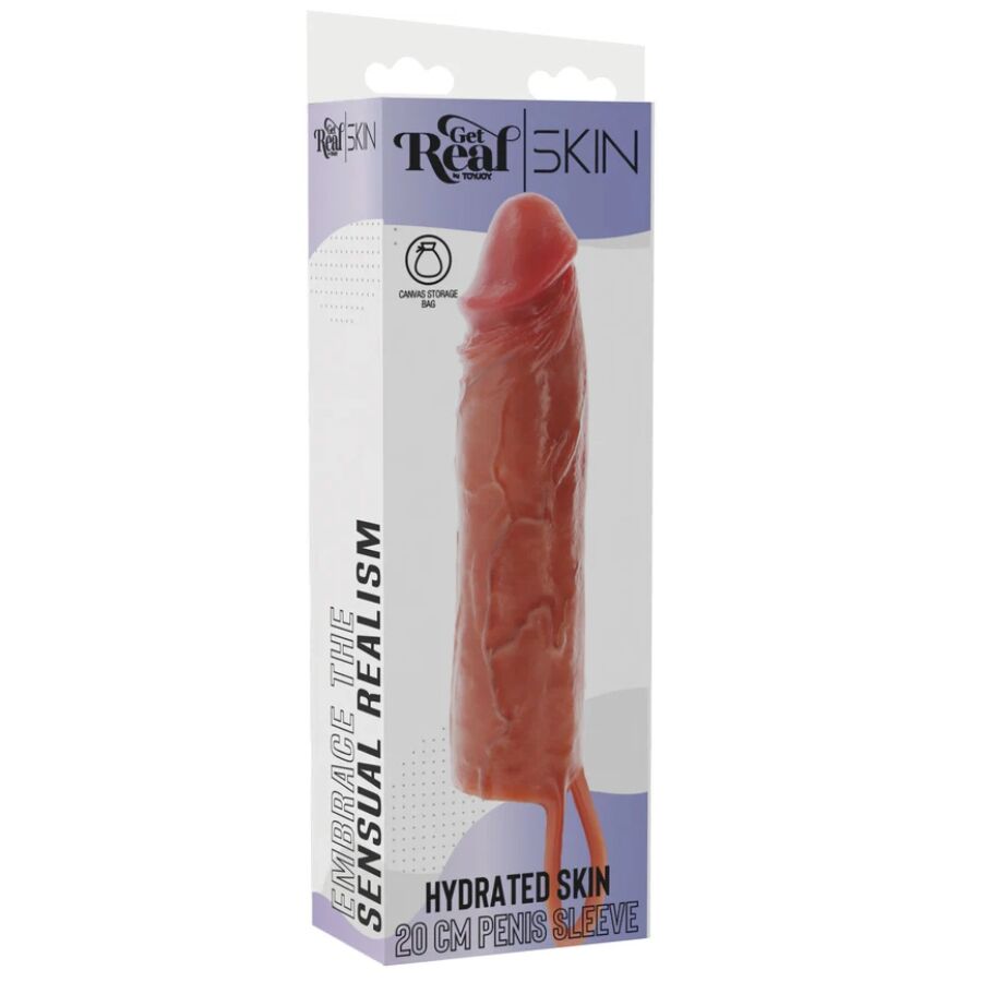 GET REAL - CARAMEL MOISTURIZING SILICONE PENIS SLEEVE 20 CM