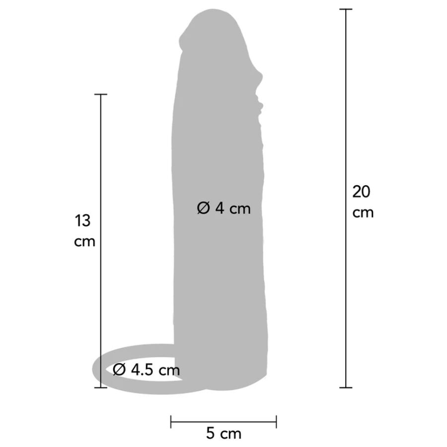 GET REAL - CARAMEL MOISTURIZING SILICONE VIBRATING PENIS SLEEVE 20 CM