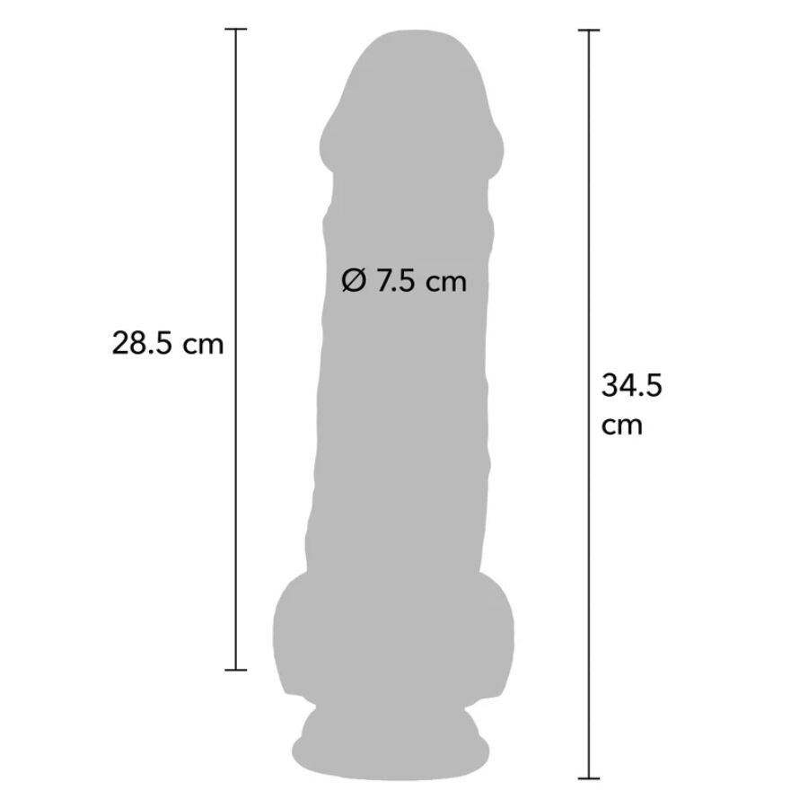 GET REAL - LUXURY REALISTIC PENIS WITH EXTRA THICK 34.5 CM TESTICLES