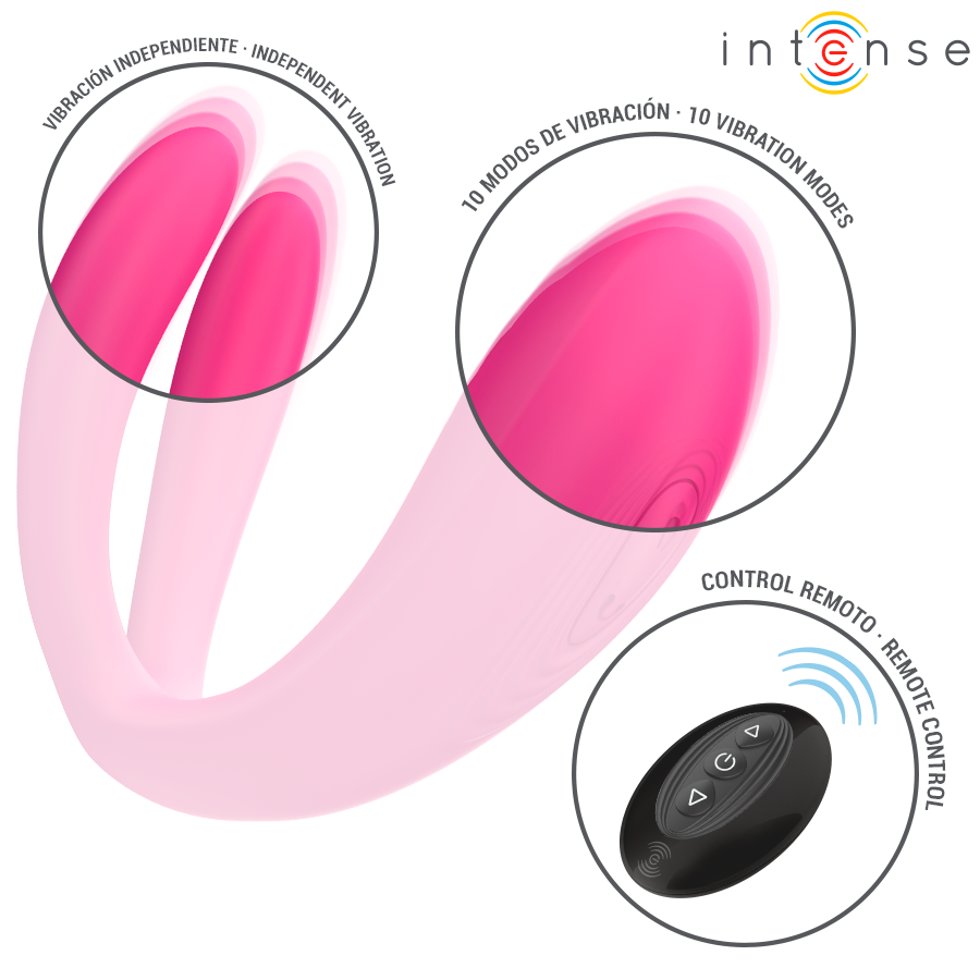 INTENSE - JULIA DOUBLE CLIP-ON VIBRATOR STIMULATOR WITH REMOTE CONTROL