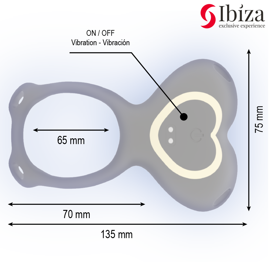 IBIZA - VIBRATEUR COUPLE EN FORME DE CŒUR AVEC TÉLÉCOMMANDE