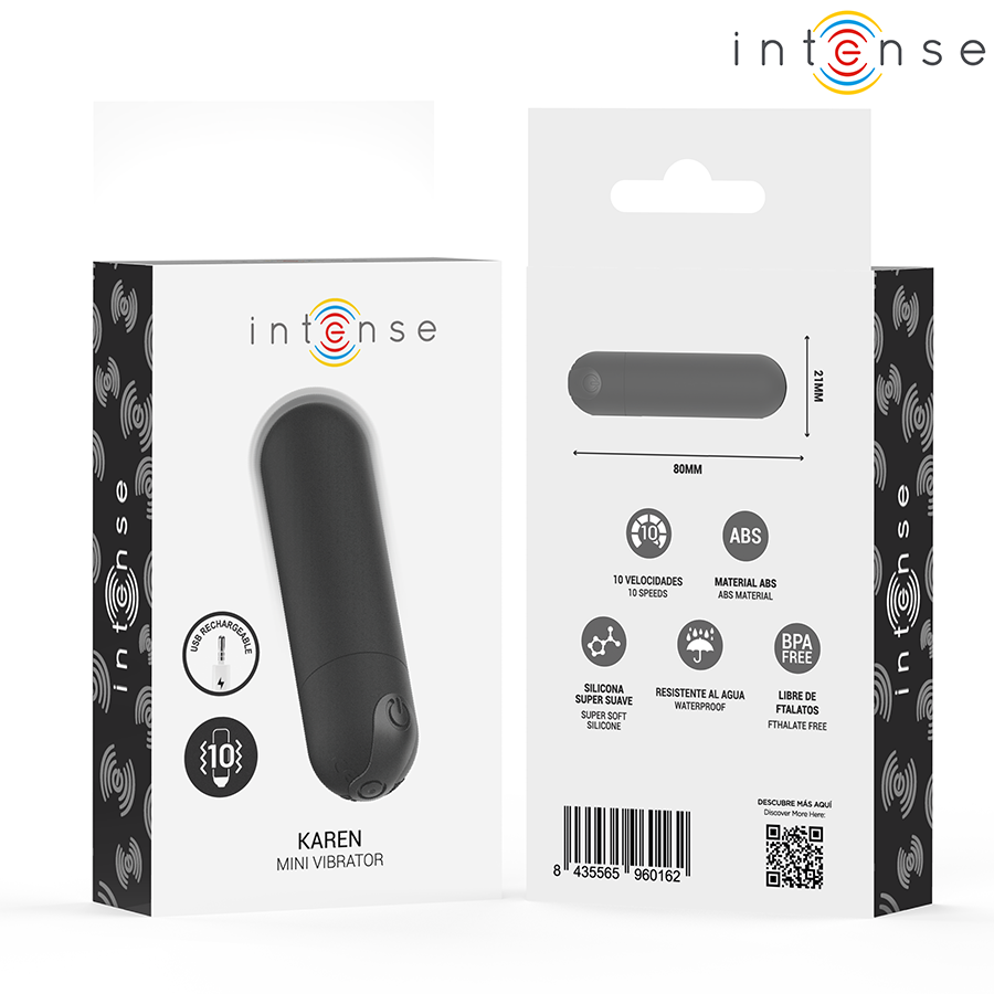 INTENSE - KAREN MINI VIBRANT RECHARGEABLE BALLE NOIRE