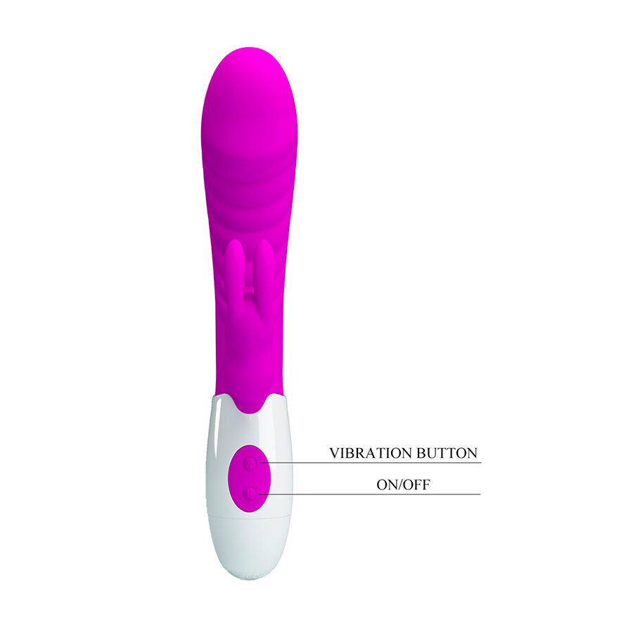 Bouton de vibration et marche arrêt du rabbit Naughty Bunny de Pretty Love
