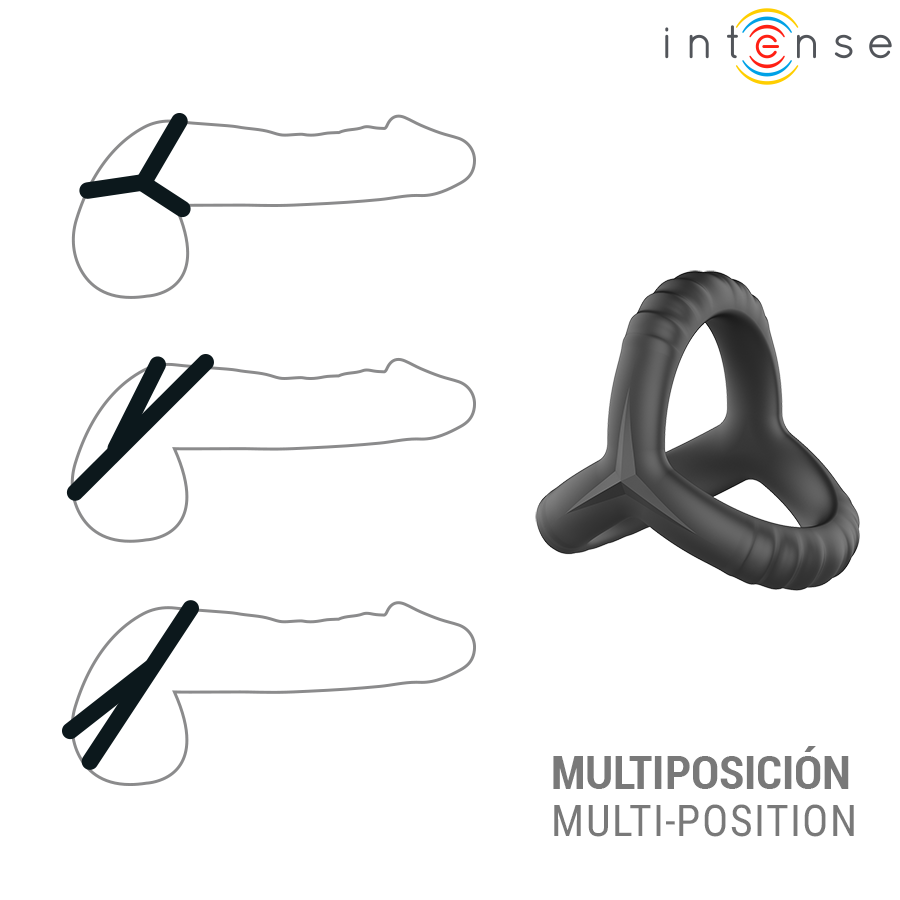 Cockring Triple Anneau Ajustable John Modèle 4 Souple - Intense