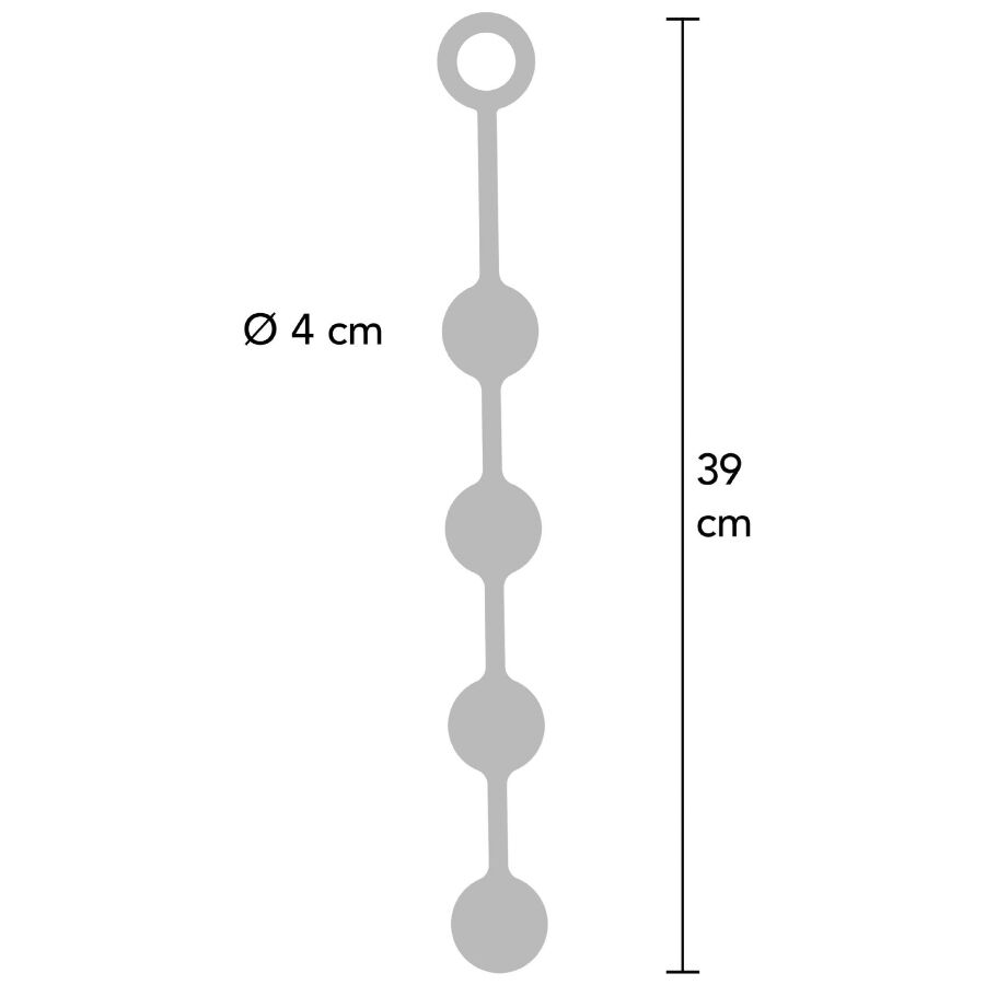 Chapelet anal Extreme Hidden Desire en gris avec cotes de 4 cm et 39 cm