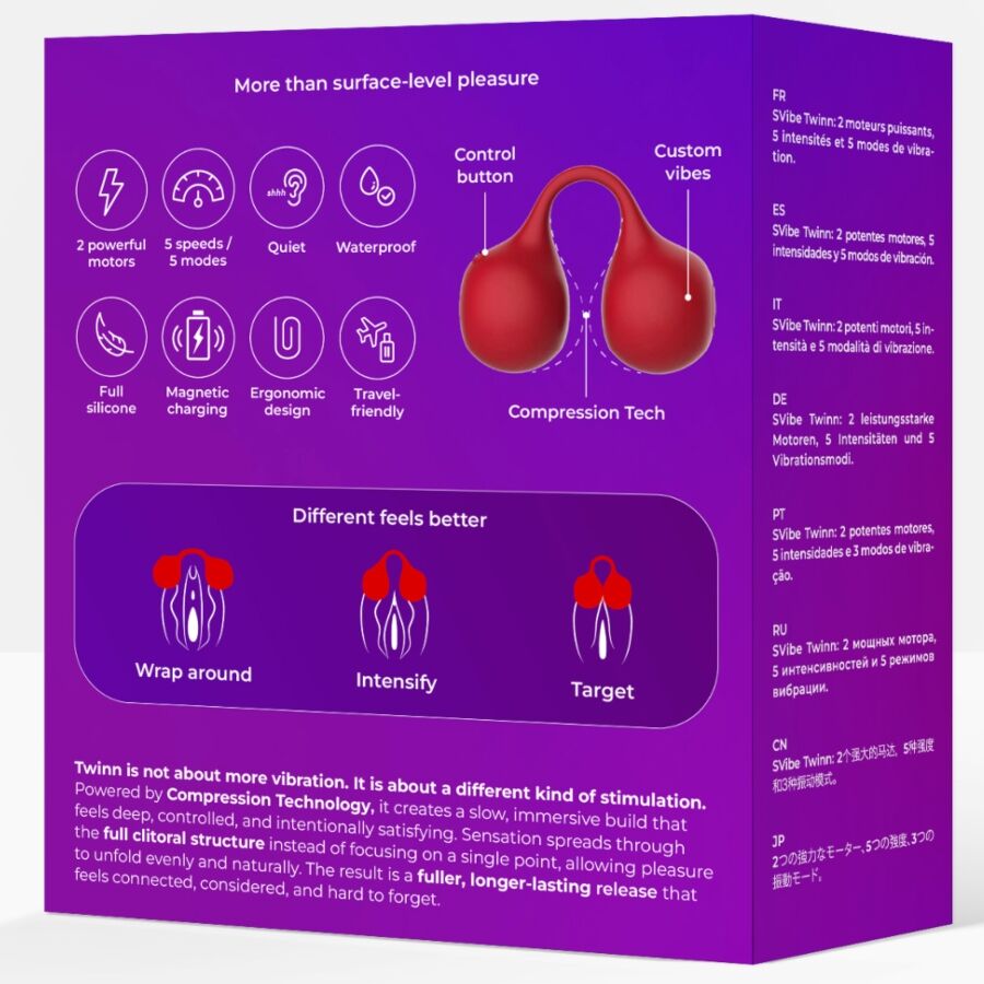 Vibromasseur à Doigt Twinn Touch Sense 2 Moteurs Cerise - Snail Vibe