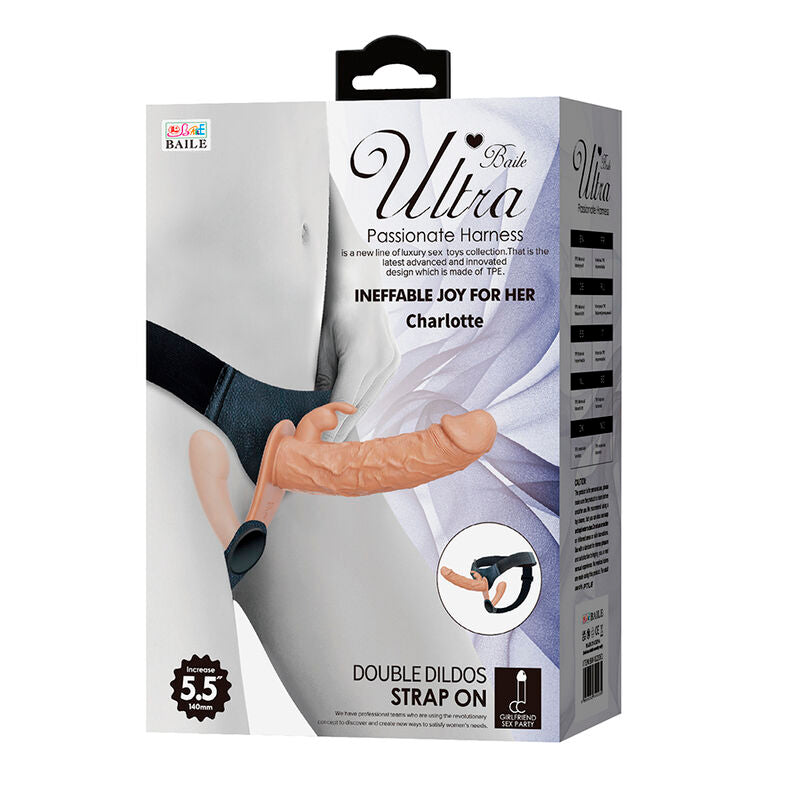 Boîte du gode ceinture double Charlotte de la gamme Ultra de Baile
