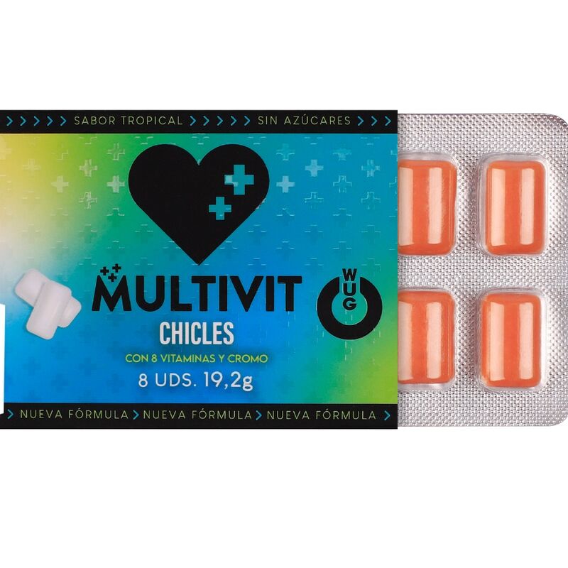 Chewing-Gum Multivitamines Fonctionnelles Multivit Saveur Tropicale 8 Gommes - Wug Gum