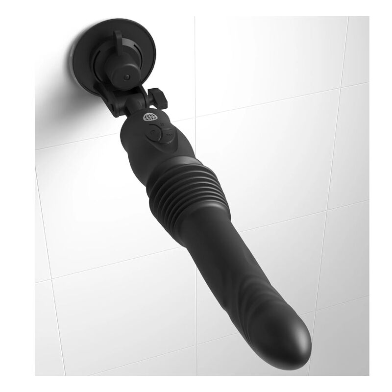 Vibromasseur va-et-vient Ultimate Thruster fixé au mur par sa ventouse