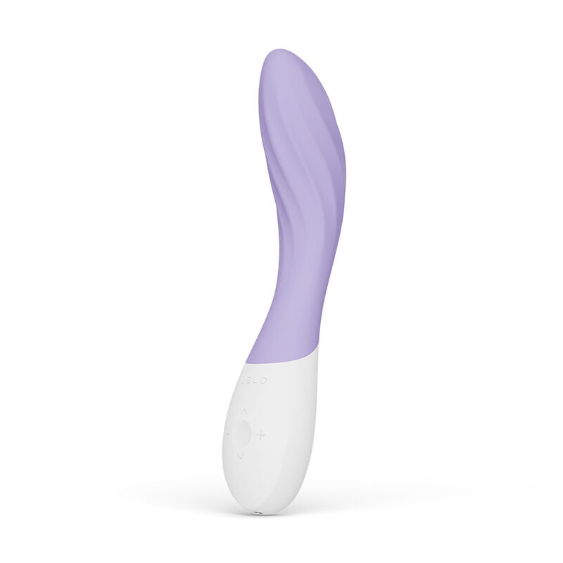 Mona Twist lilas de Lelo vu de trois quarts, stries sensorielles en relief