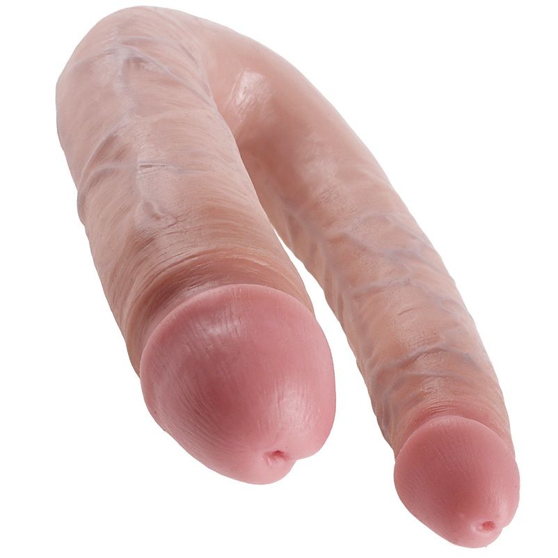Double penetration dildo 17.8 cm natural