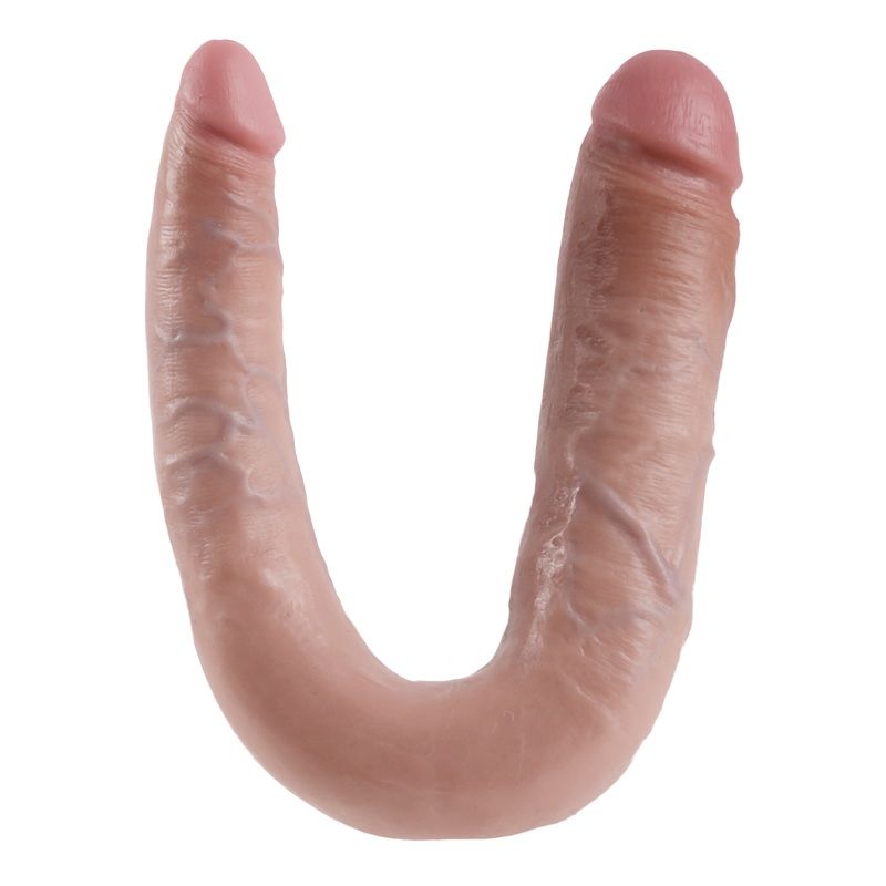Double penetration dildo 17.8 cm natural