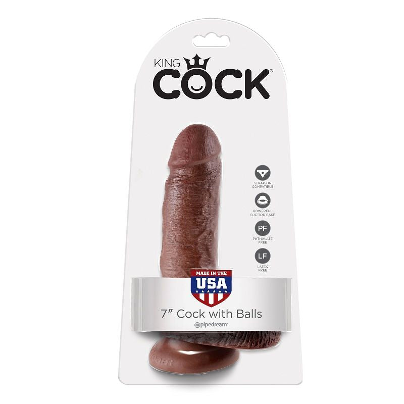 Gode Réaliste avec Testicules Ventouse 5 Tailles - King Cock