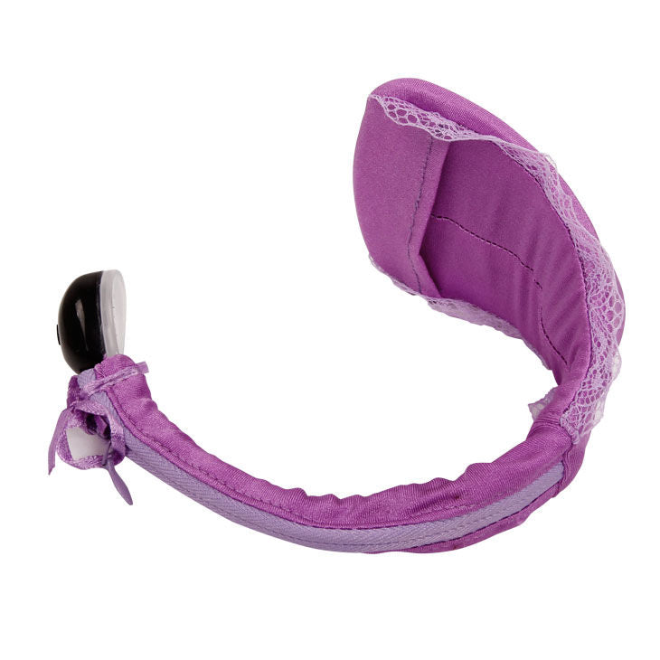 Lilac remote control vibrator thong