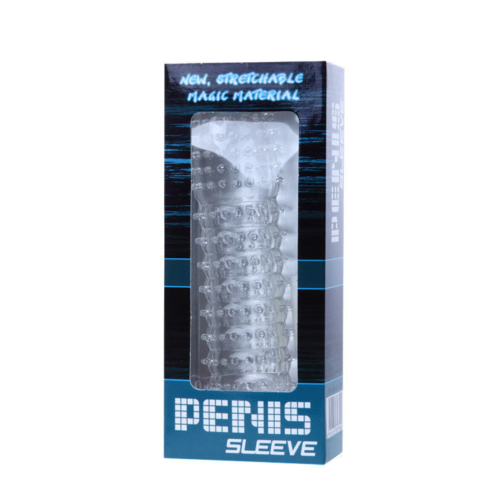Penis sheath with transparent stimulating points 14 cm
