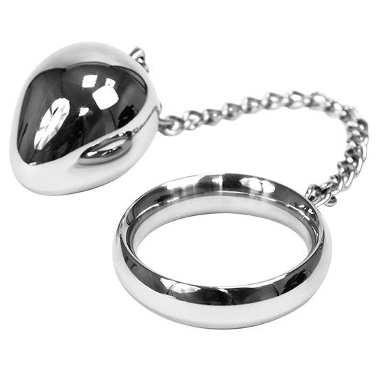 METAL HARD - 50MM PENIS RING + CHAIN ​​WITH METAL BALL