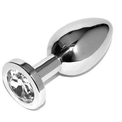 METAL HARD - TRANSPARENT DIAMOND ANAL PLUG SMALL 5.71CM