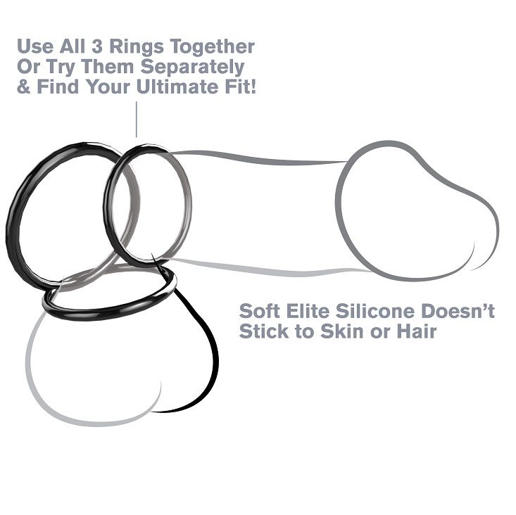 Silicone 3 rings stamina set