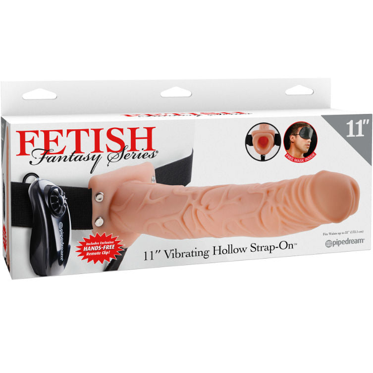 11 hollow vibrating strap-on with balls 27.9cm flesh